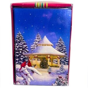 Fifteen Vintage Christmas Cards with Snowy Scene & 2 Cardinals by Festive Gazebo
